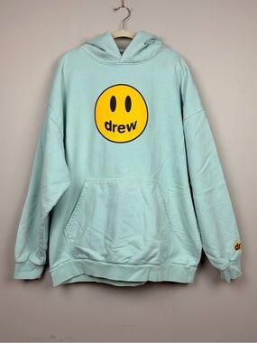 Drew House Mascot Hoodie Mint Green Smiley Logo Pullover 2XL